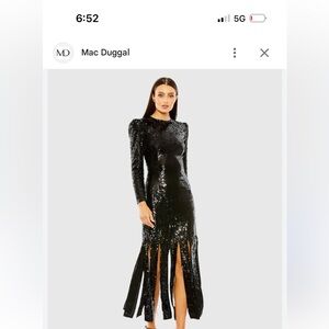 Mac Duggal Elegant Black Sequin Gown